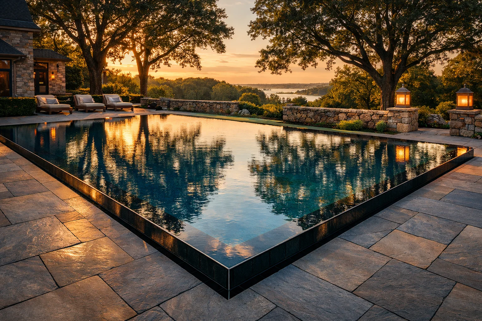 Custom gunite pool by Gedney Pools serving Wilton, CT