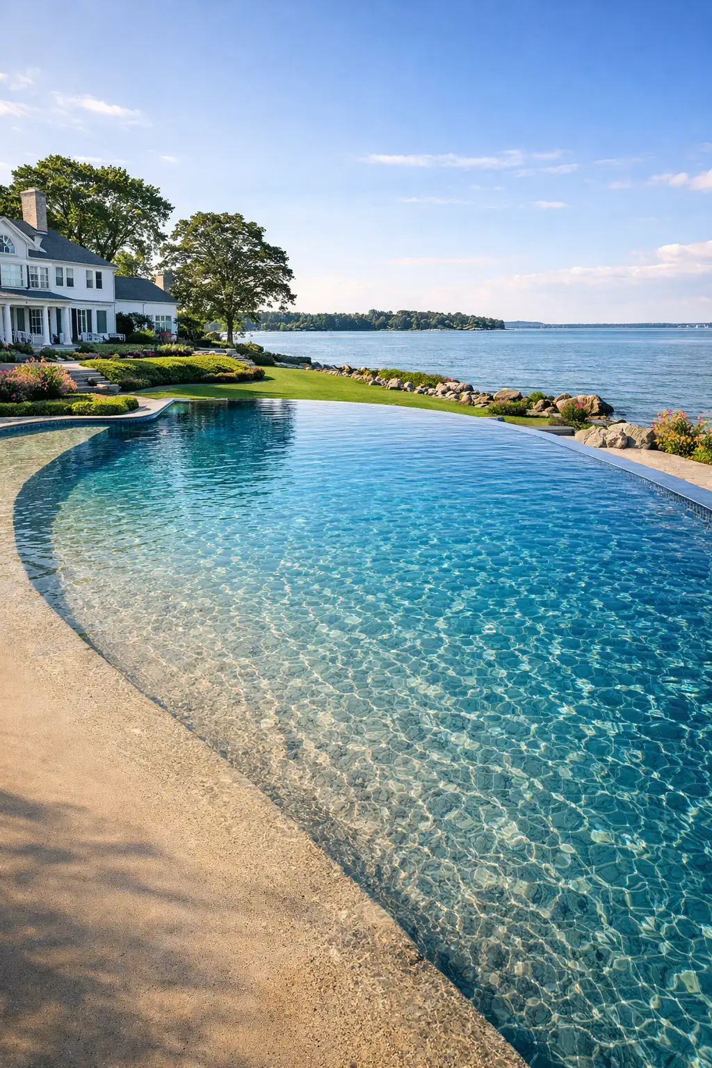 Custom gunite pool by Gedney Pools serving White Plains, NY